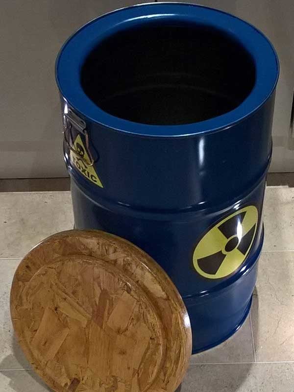 Upcycled Oil Barrel Stool - Storage - Laundry Bin
